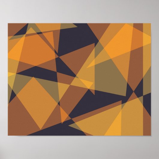 Poster Géométrique, cool, tendance, moderne, triangles si (Devant)