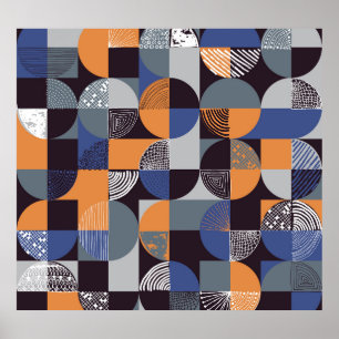 Poster Géométrique dessinée à la main : Doodles créatifs 