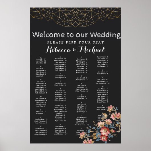 Poster Géométrique dorée (Devant)