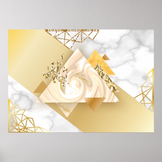 Poster Géométrique dorée de luxe avec patte transparente (Devant)