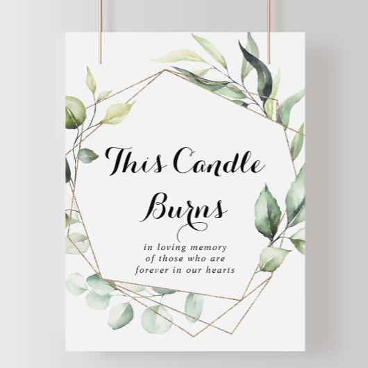 Poster Géométrique Élégant Or Ce Bougeoir Brûle Signe