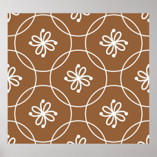 Poster Géométrique florale : motif d'art vintage.