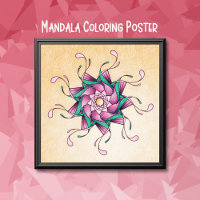 Poster géométrique Mandala Grande affiche de color