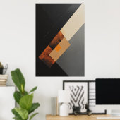Poster Géométrique Moderne Rouille et Noir Texturé (Bureau à domicile)