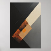 Poster Géométrique Moderne Rouille et Noir Texturé (Devant)