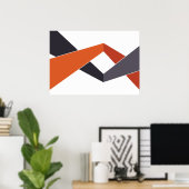 Poster géométrique orange et gris (Bureau à domicile)