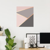 Poster géométrique rose Gold (Bureau à domicile)
