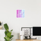 Poster Géométrique Rose & Violet Cool | Initiales de Coup (Bureau à domicile)