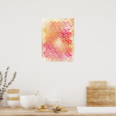 Poster Géométrique rouge et orange (Cuisine)