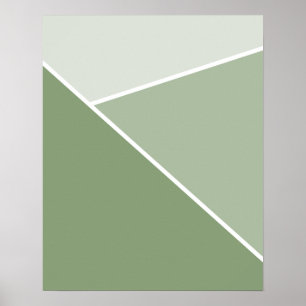 Poster géométrique Sage Green
