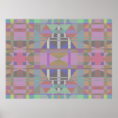 Poster Géométrique vert violet rose (Devant)