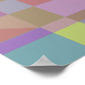Poster Géométrique vert violet rose (Coin)
