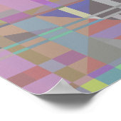 Poster Géométrique vert violet rose (Coin)