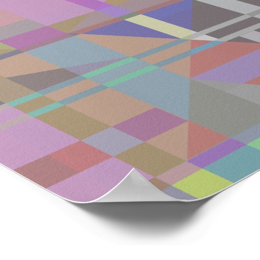 Poster Géométrique vert violet rose (Coin)