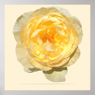 Poster géométrique Vintage rose jaune Imprimer