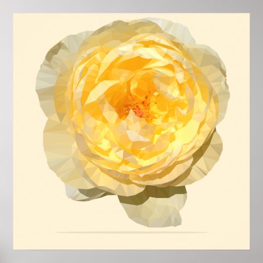 Poster géométrique Vintage rose jaune Imprimer (Devant)