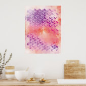 Poster Géométrique violet et orange (Cuisine)