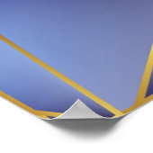 Poster géométrique violette Abstraite avec lignes dorées (Coin)