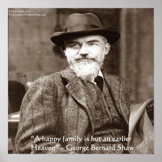 Poster George B Shaw "Famille/Ciel" Citations de Sagesse (Devant)