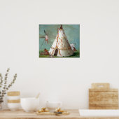 Poster George Catlin Crow Lodge of Twenty-cinq Buffalo (Cuisine)