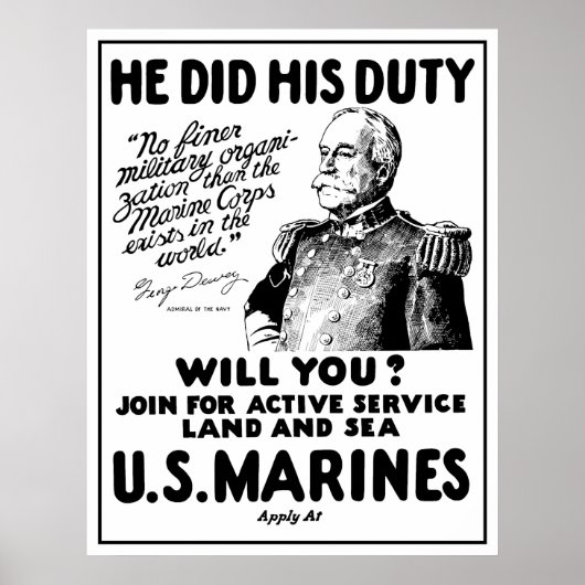 Poster George Dewey US Marines (Devant)