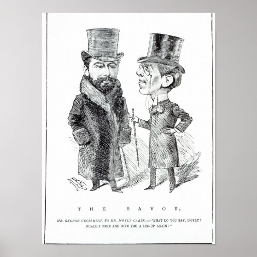Poster George Grossmith et Richard D'Oyly Carte (Devant)