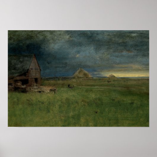 Poster George Inness - La ferme solitaire, Nantucket (Devant)