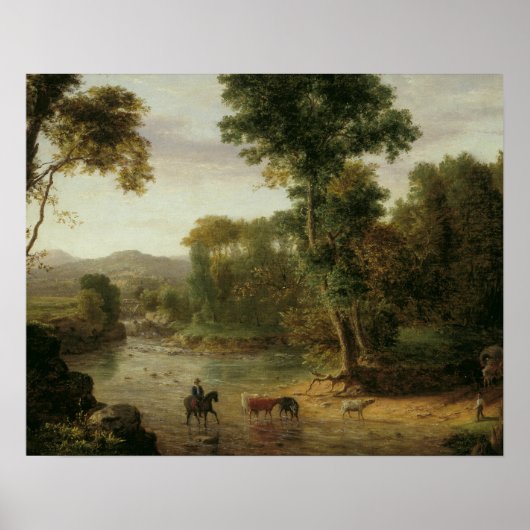 Poster George Inness - Traverser la Ford (Devant)