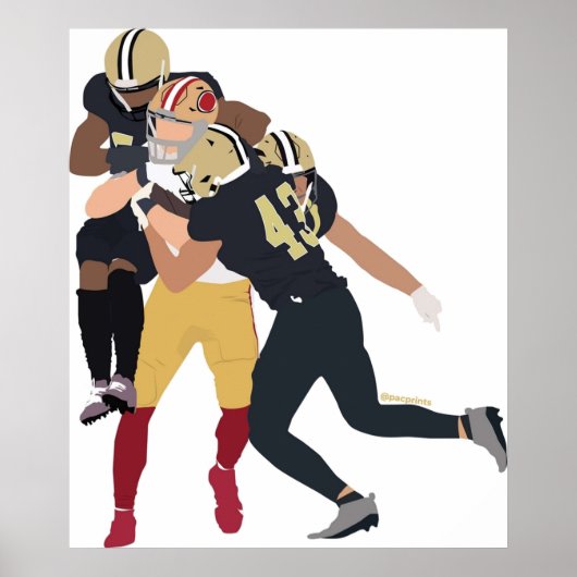 Poster George Kittle v Saints Jeu gagnant Jouer Minimalis (Devant)