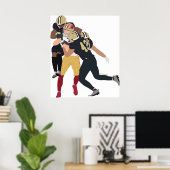 Poster George Kittle v Saints Jeu gagnant Jouer Minimalis (Bureau à domicile)