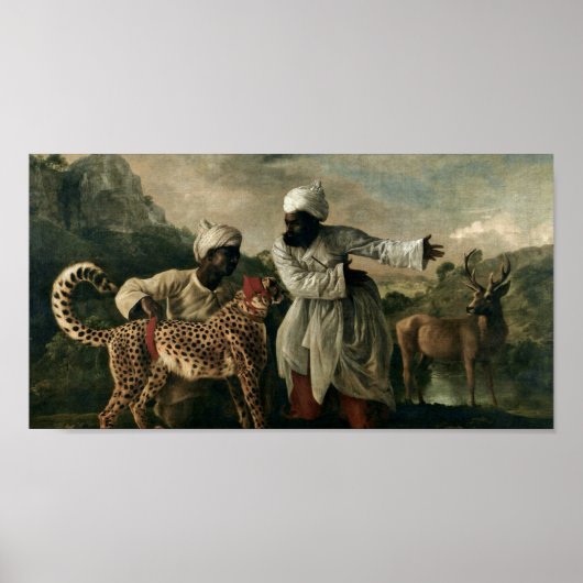 Poster George Stubbs - Cheetah avec deux serviteurs indie (Devant)