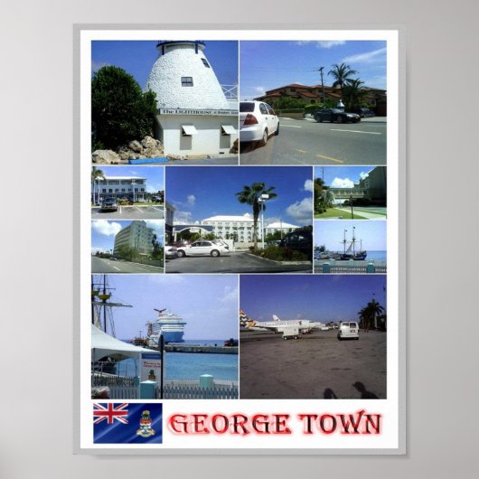 Poster George Town - Mosaic - Cayman Islands - (Devant)