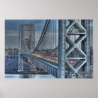 Poster George Washington Bridge & Red Lighthouse NYC
