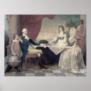 Poster George Washington et sa famille poster/imprimé