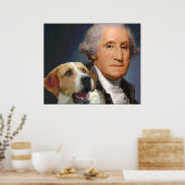 Poster George Washington et son chien "Liberty Belle" (Cuisine)