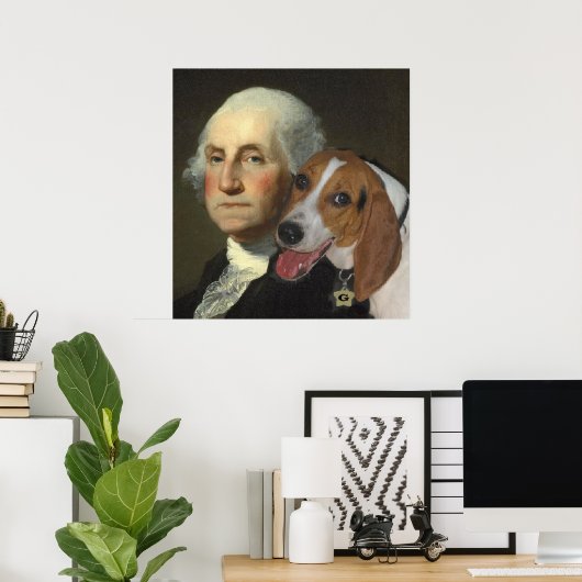 Poster George Washington et son Foxhound (Bureau à domicile)