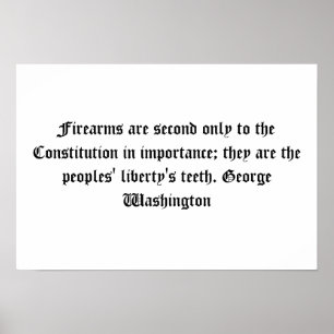 Poster George Washington Firearms Quote