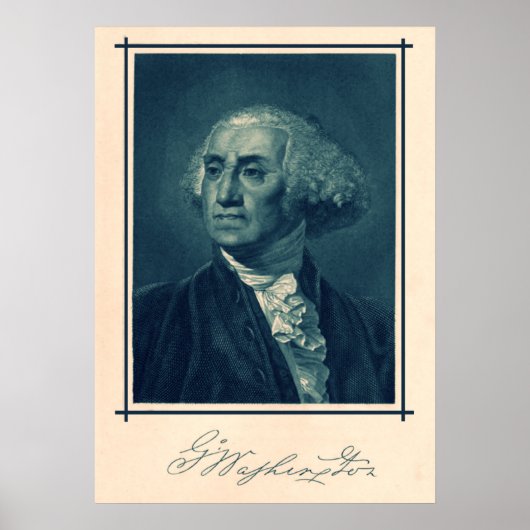 Poster George Washington Portrait & Signature (Devant)