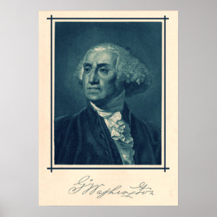 Poster George Washington Portrait & Signature