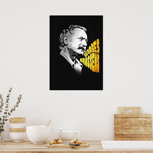 Poster Georges Brassens (Cuisine)