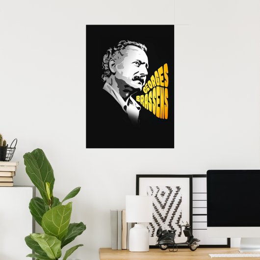 Poster Georges Brassens (Bureau à domicile)