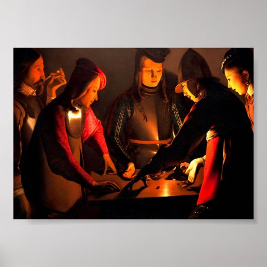Poster Georges de la Tour - Les Joueurs de Dés (Devant)