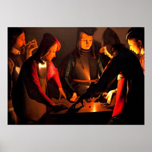Poster Georges de la Tour - Les Joueurs de Dices (Devant)