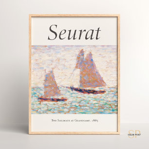 Poster Georges Seurat Deux voiliers à Grandcamp Art Prin
