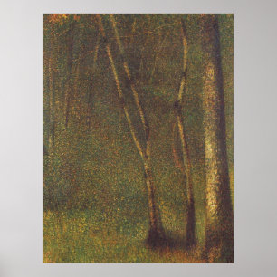 Poster Georges Seurat's In the Woods à Pontaubert (1883)