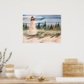 Poster georgetown, sc phare aquarelle imprimer (Cuisine)