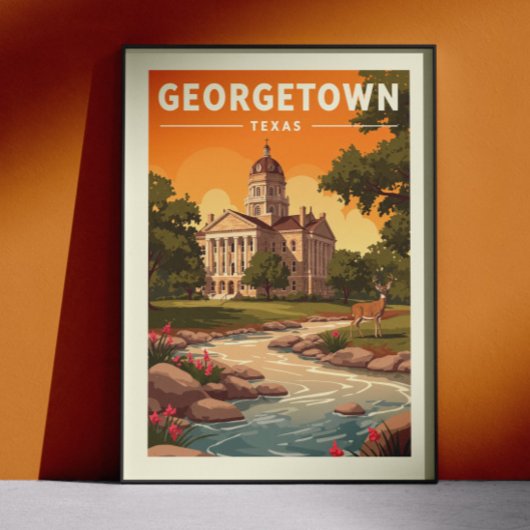 Poster Georgetown Texas vintage