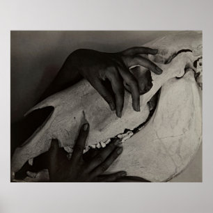 Poster Georgia O'Keeffe Hands & Cheval Skull - Art Modern