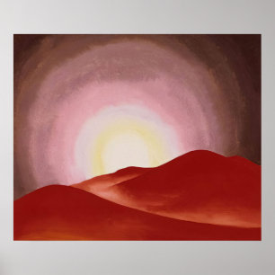 Poster Georgia O'Keeffe - Red Hills, Lake George - Préci