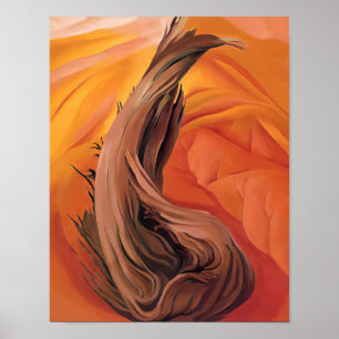 Poster Georgia O'Keeffe - Souche dans les collines rouges
